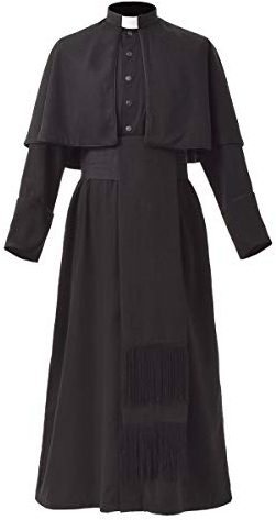 BLESSUME Cassock Minister Chor Robe mit Cincture Band Gürtel (M,Schwarzer 1 Robe mit Gürtel)