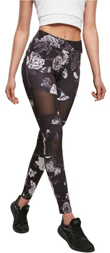 Urban Classics Ladies Tech Mesh AOP Leggings darkflower 5XL
