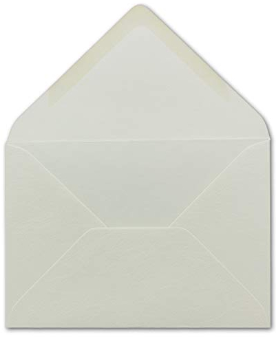 50 DIN C6 Briefumschläge creme 11,4 x 16,2 cm 90 g/m² Nassklebung mit Leder-Struktur ohne Fenster ideal für Weihnachten Grußkarten Einladungen von Ihrem Glüxx-Agent