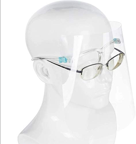 KAV – Full Face Protector Shield Visier mit Brille Rahmen Spritzschutz Bequem Business Visier mit Brille UK Verkäufer) Transparentes Gesichtsvisier für Business und Friseur Anti Fog (12)