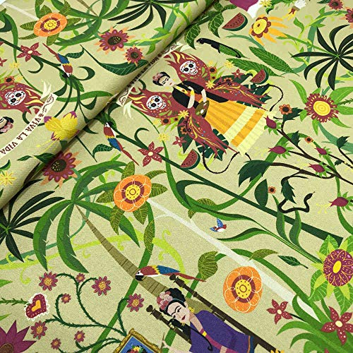 Kt KILOtela - Dekostoff Halbpanama Bio-Baumwolle, Meterware, Home-Accessoires, Tischdecken, Kissen, Vorhänge, Taschen, 280 cm Breite, Frida, Beige