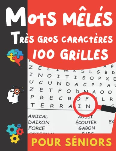 Mots Mêlés Très Gros Caractères: Pour Séniors et Malvoyants - 100 grande grille pour une visibilité optimale - 1800 mots cachés à retrouver | Livre de jeux de mots idéal pour un cadeau.