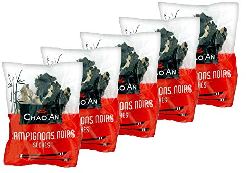 Lot 5x Champignons noirs séchés entiers - Chao'an - paquet 80g