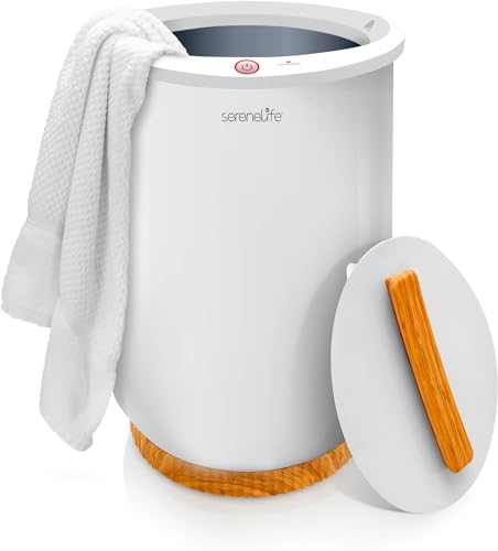 SereneLife Scaldasalviette Bianco, Scaldasalviette Grande per Spa e Bagno, Lusso Regalo per Lui e Lei, Spegnimento Automatico, Adatto a 2 Asciugamani Grandi, Coperte, Accappatoi, Pigiami (Bambù)