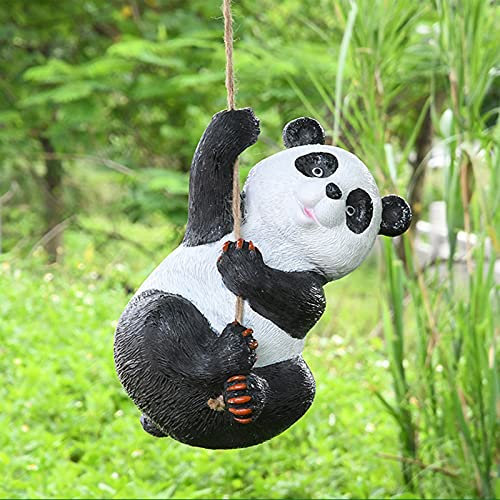 LONG-L Garten Suspension Panda Statue,Outdoor Tierfiguren Skulpturen Für Rasen Hof Terrassen Dekoration,Wasserdicht Landschaft Sverzierungen,C