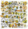 50 Stück Biene Aufkleber Laptop Telefon Gitarre Skateboard Notebook Motorrad Fahrrad Vinyl Stickers Wasserdicht Ästhetisch Aufkleber für Jugendliche Kinder Erwachsene