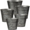 Oairse Set of 5 Plant Pots Outdoor Galvanised Planter Garden Planters Metal Plant Pots Vintage Zinc Round Bucket Flower Pot Rustic Container for Plant or Decorative Home Modern Farmhouse Indoor