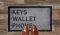 Artisan Kiss Grey Nylon Door Floor Mat Anti Slip Backing 70x40cm Gifts Presents Wedding Novelty (70 x 40 cm, Keys Wallet Phone)