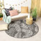 FRAAI In- & Outdoor Teppich Rund - Malta Leaves Schwarz Ø 240cm - Wetterfest - Polypropylen - Flachgewebe - Balkon, Garten/Terrasse, Flur - Terrasse - Rug