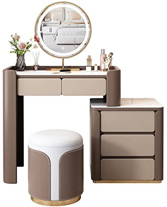 Tavolo Vanity Camera da letto in legno massiccio camera da letto semplice piccolo appartamento specchio da trucco for cabine for cabine for casser con cassetto cassettiera con cassettiera sgabello da