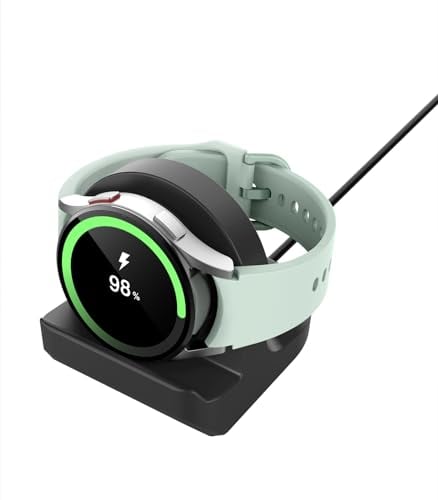 MoKo 1 Pack Charger Stand Compatible with Samsung Galaxy 8 7 6 5 40mm 44mm/8 Classic 46mm/Ultra 47mm/6 Classic 43mm 47mm/5 Pro, Silicone Charging Stand Dock Station Holder with Non-slip Base, Black