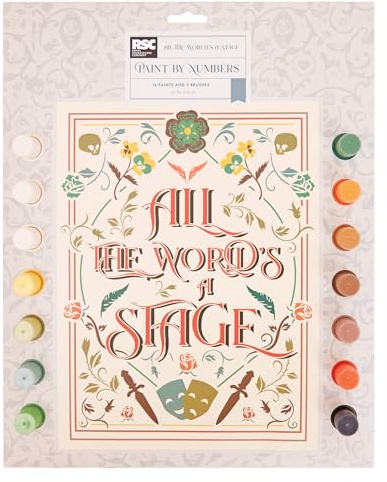 Royal Shakespeare Company Paint by Numbers, As You Like It, Wall Art, Personalised Crafts, Home Decor, Craft Gift, All-Inclusive Kit, Number, Paint Artwork for Home, Calming Craft Activity