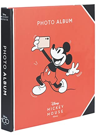 Grupo Erik Selbstklebendes Fotoalbum zum 100-jährigen Jubiläum von Disney Mickey Fotoalbum 16 x 16 cm - 12 doppelseitige Seiten