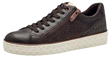 MARCO TOZZI Damen Sneaker flach Vegan Freizeit, Braun (Mocca Comb), 39 EU