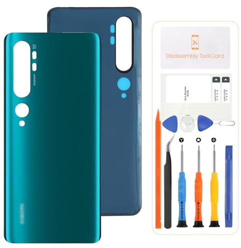 SRJTEK Für Xiaomi Mi Note 10 / Mi Note 10 Pro/Mi CC9 Pro Akku Rückwand Hinteres Glas Ersatz Reparatur Kit Original hinteres Gehäuse (Grün)