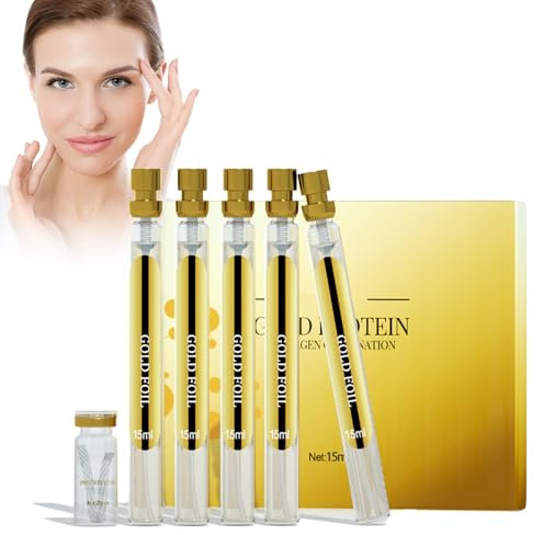 Tkekruh Juego de levantamiento InstaLift, Sérum facial Dorado, Combinación de Hilo de Proteína Soluble Y Esencia de Nano Oro, Suero Facial, Hilos de Proteína para El Levantamiento Facial