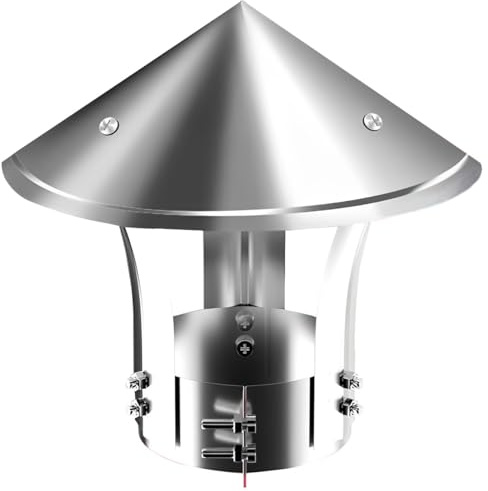 DEJIN Stainless Steel Roof Vents Chimney Caps, 80mm-300mm Round Chimney Cap Fireplace Accessories, Chimney Cowl, Roof Cowl, Chimney Cowl Stove Pipe Rain Cover Protector Cap Pot(Take over 90mm)