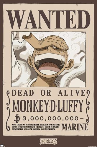 Trends International One Piece – Monkey D Luffy Wanted Poster Wandposter, 56,8 x 86,4 cm, ungerahmte Version