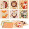 LAMEK 12 Herbst Tier Bastelsets für Kinder Herbst Klebepunkt Basteln Set Kreative Kunsthandwerk Mosaik Klebebilder Kreativsets Geschenke für Jungen Mädchen Herbstszeit Geburtstag