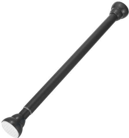 sourcing map Window Curtain Rod, Tension Spring Closet Rod Shower Rod No-Drill Adjustable 18.5 to 29.52 Inch 99 lb Black for Window Wardrobe(0.47-0.75m)