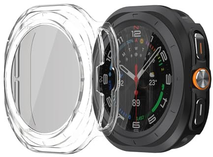 kwmobile 2x Cover Smartwatch Compatibile con Samsung Galaxy Watch Ultra 47mm Cover - Protezione Privacy in Vetro per Orologio Fitness - trasparente/nero