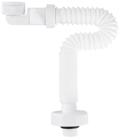Sifón Lavabo Flexible 1 1/4 Piezas de Fontanería para Lavabo de Baño Sifon Cocina Fregadero, Extensible de 380-930 mm
