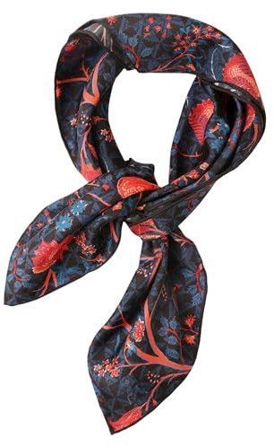 Prettystern handrolliertes Seiden-Halstuch Damen Herren reine Seide Bandana Sommer Frühling Seiden-Tuch 44 schwarz blau rot