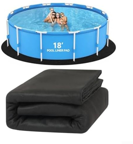 Advokingtap 18 pies redonda piscina Liner Pad sobre el suelo piscina protector inferior tela no tejida impermeable negro