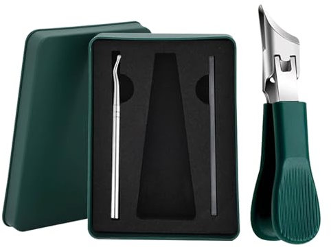 Eagle Beak Nail Clippers, Eagle Beak Beveled Nail Clippers, Slanted Nails Clippers for Ingrown Toe Nails, Wide Opening Heavy Duty Toe Nail Clipper, 25° Beveled Edge Nail for Thick Nails (Green)