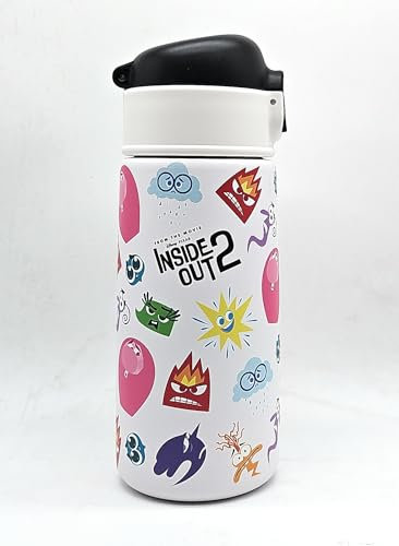 Seven Insulated Water Bottle in Stainless Steel, Inside Out 2, 0.46 L, Elementary School Bottle, Sports and Leisure (White)