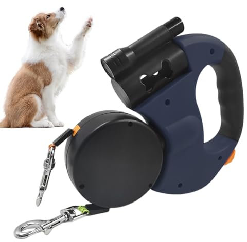 Palaufr Hundeleinen - Einziehbare Leinen Mit LED-Licht - Ausziehbares Zubehör für kleine & mittlere Hunderassen bei Nachtspaziergängen & Outdoor-Aktivitäten