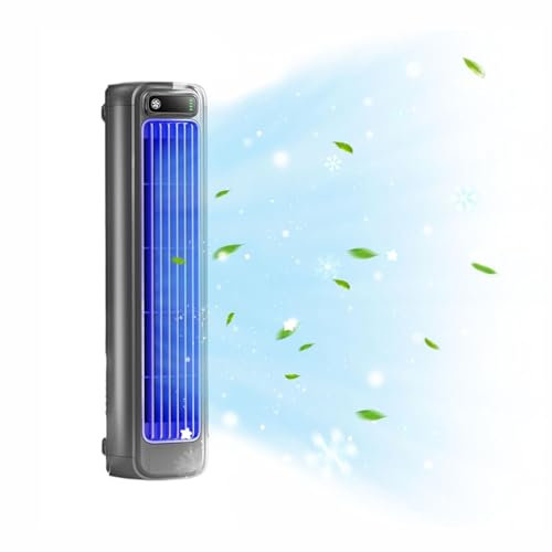 Coldeez Cooling Ace, Portable Air Conditioner Cooling Fan Quiet 3 Speeds & LED Touch Screen, Bladeless Cooling Fan, Air Cooler for Room Patio Indoors, Small Desktop Tower Fan Rechargeable (Gray)