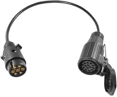 ETUKER Adapterkabel Anhänger 7poliger Stecker auf 13poliger Steckdose 50cm Anhänger Verlängerungskabel 7 auf 13 für PKW KFZ