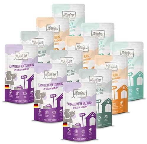 MjAMjAM - leckere Mahlzeiten Mixpaket III für deinen Hund,12er Pack (12 x 125g), getreidefrei