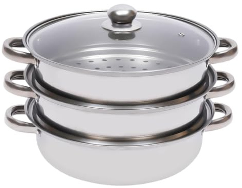 Set de cocotte vapeur - Casserole à induction 28 cm, en acier inoxydable, pour alimentation saine, préparation des repas et réunions de famille