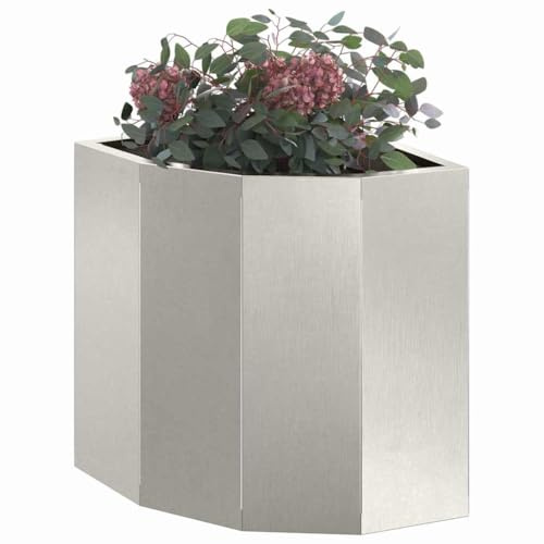 vidaXL Eckpflanzer Silber 30 x 30 x 35 cm Edelstahl