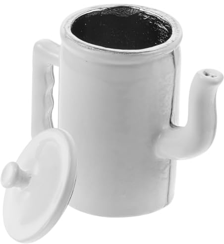 Minkissy Miniatur Kaffeekanne Metall Mit Deckel Und Griff Miniatur Wasserkanne Modell Puppenhaus ZubehöR Detailgetreu Langlebig FüR Puppenhaus Deko Und Miniaturhaus Szenen