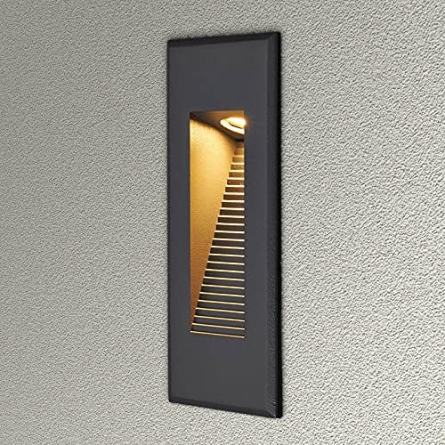 Lucande LED Wandleuchte außen 'Nuno' (Modern) in Schwarz aus Aluminium (1 flammig,) - Wandeinbauleuchte für Außen, Wandlampe Außenwand/Hauswand, Haus, Terrasse & Balkon