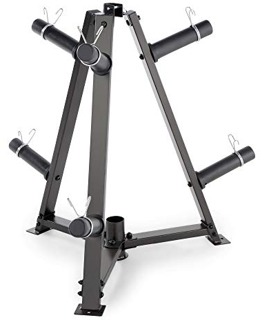 MARCY Unisex-Erwachsene PT-5757 Halterung für olympische Hantelscheiben, Baum und vertikale Stange, Aufbewahrung, Organizer für Zuhause, Fitnessstudio, 6 Stück, Dreieckig-Schwarz, Einheitsgröße