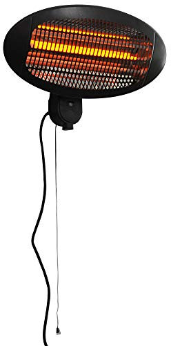 Outsunny chauffage extérieur radiant infrarouge électrique mural chauffage d'appoint sans CO₂ 3 modes 650/1300/2000 W certifié IP34 capacité 25 m² réflecteur acier inox. noir