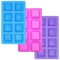 SourceTon Lot de 3 moules à gâteau carrés en silicone 8 cavités pour muffins, gâteaux à café, cupcakes, brownies, rose, violet, bleu
