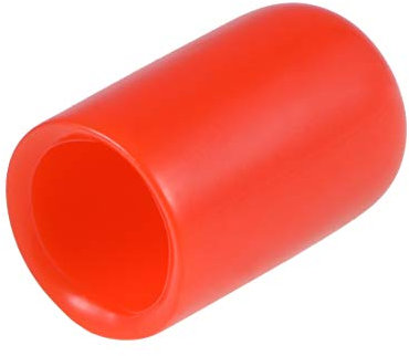 sourcing map 20pcs Rubber End Caps 10mm ID Vinyl Round End Cap Cover Screw Thread Protectors Red