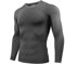 AMZSPORT Herren Kompressionsshirt Langarm Funktionsshirt Sportshirt Atmungsaktiv Laufshirt, Grau, M