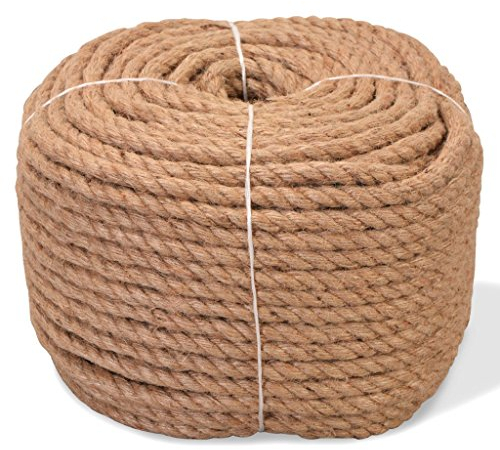 Lechnical Seil 100% Jute Kordel Schnur Tauwerk gedreht Hanf Tau Seil Hanfseil Hanfschnur Juteseil für Garten, Einwickeln, Haus Dekoration 8 mm 500 m