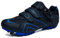 Prodkfe Moutntain Fahrradschuhe Herren Damen MTB Schuhe SPD Mountainbike Schuhe mit Schnalle A Schwarz Blau 45 EU