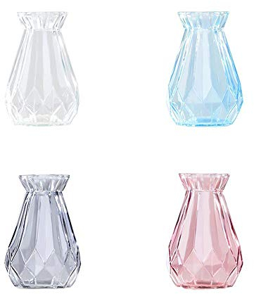 Greenf Vase en jacinthe 4PCS Vase en Verre Vase À Fleurs Transparent, Terrariums pour jacinthe Plante Hydroponique Pot De Fleurs, Vases Décoration des Centres de Table pour Maison Bureau Salon Mariage