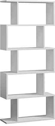 MATKAM BASK Bücheregal aus Holzspanplatten, B/H/T 76,4x176x28cm, Standregal, Würfelregal, freistehend, perfekt als Raumtrenner, in verschiedenen Ausführungen erhältlich (Weiß)