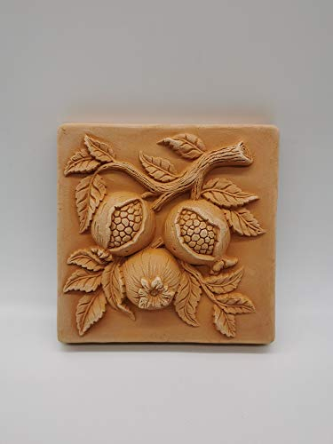 Deko Wandbilder -Früchte- Birnen, Limonen aus italienischem Terrakotta mit verschiedenen Motiven -frostfest und witterungsbeständig- QUALITÄTSWARE (Motiv 7)
