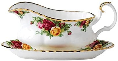 Royal Albert Old Country Roses Dinner Ware - Plates, Bowls, Platters, Dishes.- English Made Original 1962 Fine Bone China (Sauce Boat & Saucer)