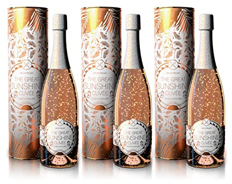 Michi Palma | 3er-Set The Great Sunshine Cuvée (3 x 0.75 l) | Mit 23 Karat reinem Blattgold und edler Geschenkverpackung | Goldene Geschenkidee